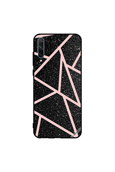 Covernex غطاء حماية لهاتف Honor 30i، أسود لامع، بنقشة مسارات وردية فاتحة