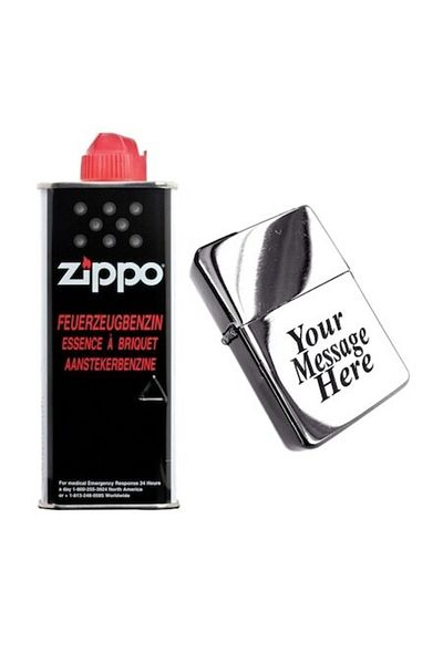 dalimag Brichetă metalică tip Zippo cu combustibil, personalizată cu textul tău