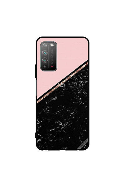 Covernex غطاء حماية لهاتف Honor X10 5G - رخامي أسود وشريط ذهبي