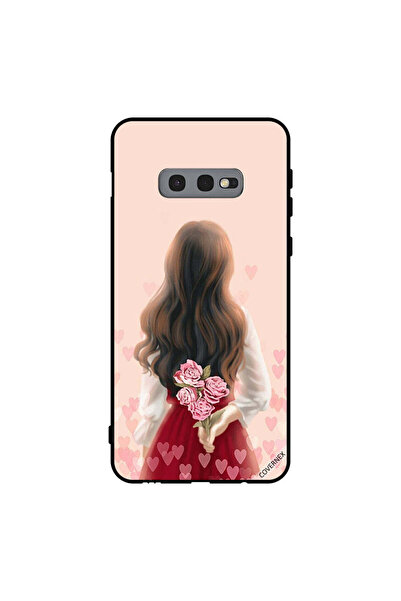 Covernex غطاء حماية لهاتف سامسونج جالاكسي S10e فتاة تخفي الزهور