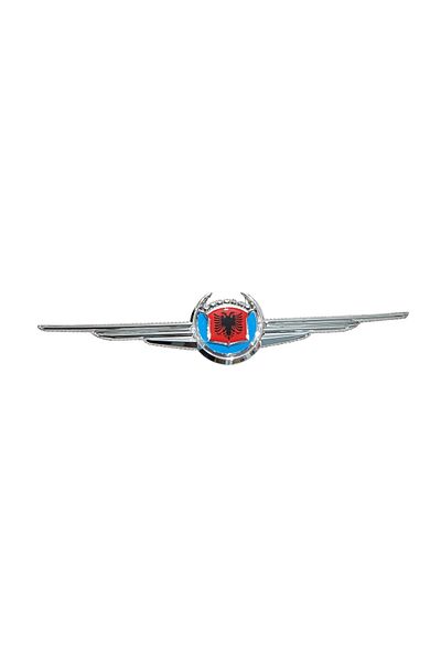 YAVAS OTO Wreath Arma Plastic Chrome Albanian Flag Logo Blue Frame