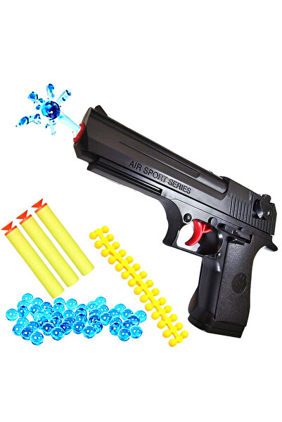 SprintMag Pistol de Jucarie cu Bile Gel de Apa,Gloante Moi din Burete EVA si Bile Flexibile de Silicon Negru