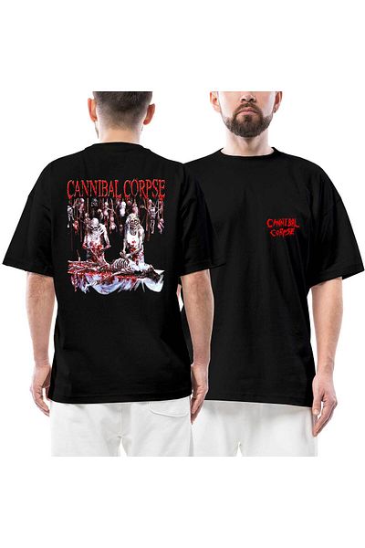Z zepplin Μπλουζάκι Cannibal Corpse Essential μπροστινό πίσω με στάμπα μαύρο oversize