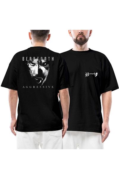 Z zepplin Μπλουζάκι Beartooth Aggressive Album μπροστινό πίσω με στάμπα μαύρο oversize