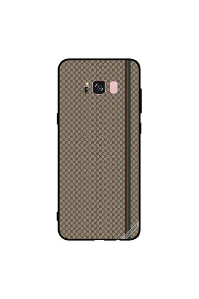 Covernex غطاء حماية لهاتف سامسونج جالاكسي S8+ بخطوط حمراء وخضراء على نمط بني