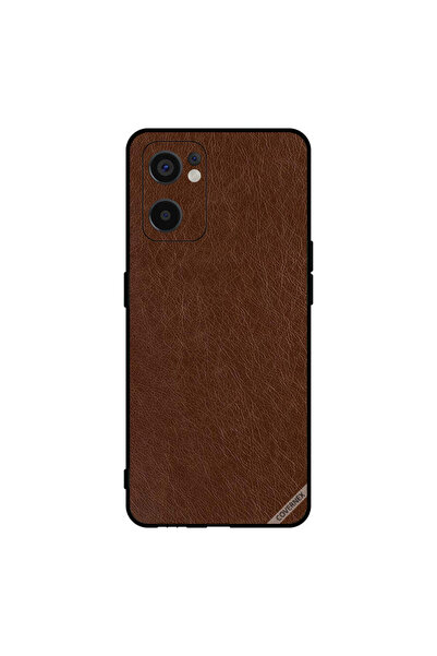 Covernex غطاء حماية لهاتف Oppo Reno7 SE 5G بنمط جلدي بني داكن