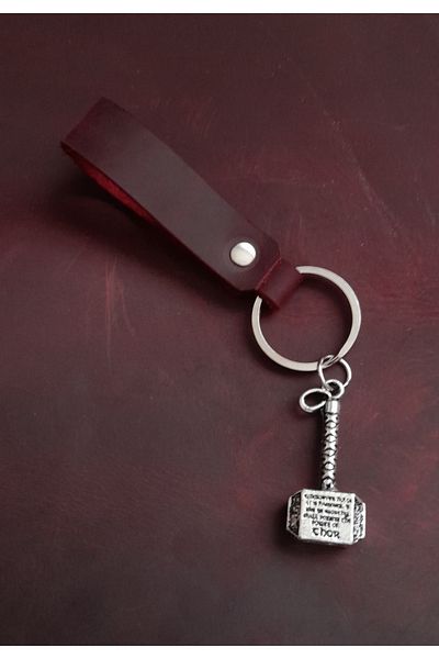 BSN Store Thor Hammer Symbol Keychain Hand Made Real Leather Keychain