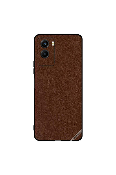 Covernex غطاء حماية لهاتف Vivo Y55s 5G بنمط جلدي بني داكن