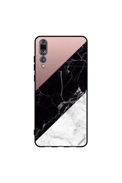 Covernex غطاء حماية لهاتف هواوي بي 20 برو، أبيض وأسود، الجزء العلوي من الرخام...