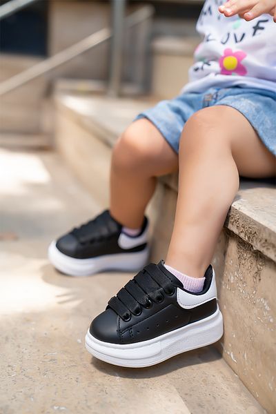 Blyss Bebeluși Copii Zilnic Negru Alb Pantofi Sport Confortabili Elegant
