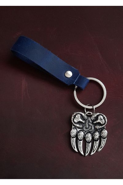 BSN Store Bear Claw Symbol Keychain Hand Made Real Leather Keychain