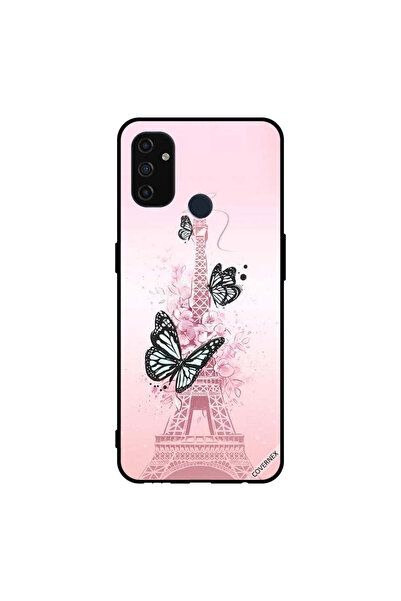 Covernex غطاء حماية لهاتف Oneplus Nord N100 برسومات فراشات سوداء على برج Effiel