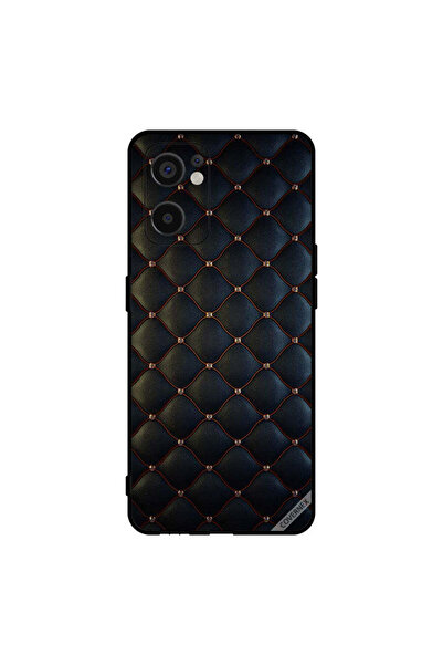 Covernex غطاء حماية لهاتف Oppo Reno7 SE 5G مطبوع عليه نقشة قماشية سوداء
