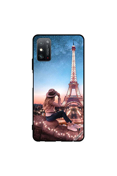 Covernex غطاء حماية لهاتف Honor X10 Max 5G، فتاة قبعة بنية اللون وبرج إيفيل