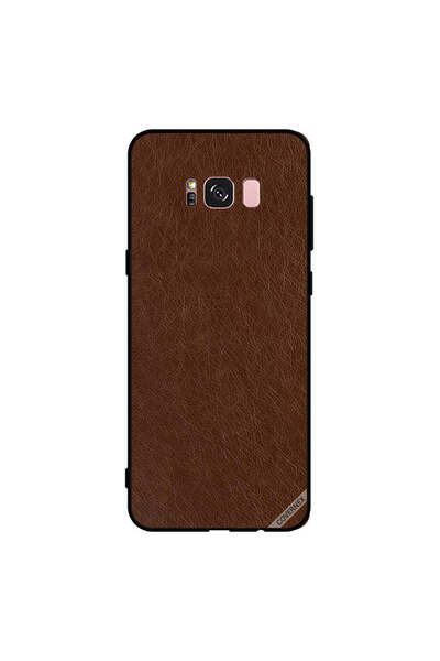 Covernex غطاء حماية لهاتف سامسونج جالاكسي S8+ بنمط جلدي بني داكن