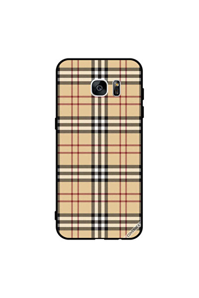 Covernex غطاء حماية لهاتف سامسونج جالاكسي إس 7 إيدج بخطوط حمراء وسوداء على ال...