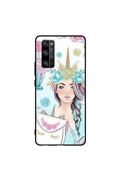 Covernex غطاء حماية لهاتف Honor 30 Pro رموش على الحقيبة وفتاة وحيد القرن