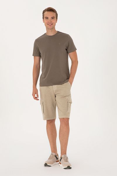U.S. Polo Assn. شورت محبوك كاكي فاتح للرجال 50285309-VR183