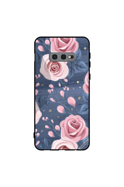 Covernex غطاء حماية لهاتف سامسونج جالاكسي S10e بنقشة ورود وردية وأوراق رمادية...