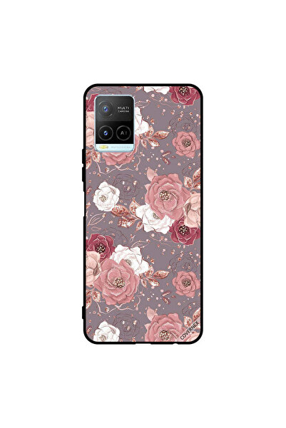 Covernex غطاء حماية لهاتف Vivo Y32 بلون الشوكولاتة ونقشة زهور