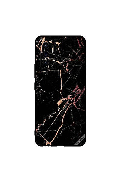 Covernex Protective Case Cover For Vivo V23e 5G Racked Black Marble Pattern