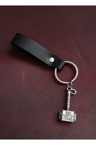 BSN Store Thor Hammer Symbol Keychain Hand Made Real Leather Keychain
