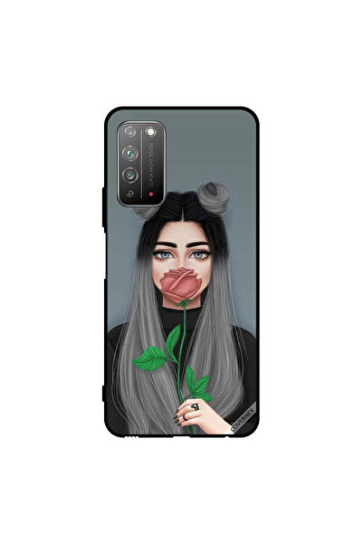 Covernex غطاء حماية لهاتف Honor X10 5G بطبعة فتاة لطيفة تخفي فمها على شكل ورد...