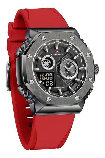 Naviforce Men Dual Display Analog Digital Watch Multifunctional Military Quartz Wrist Watches Sport