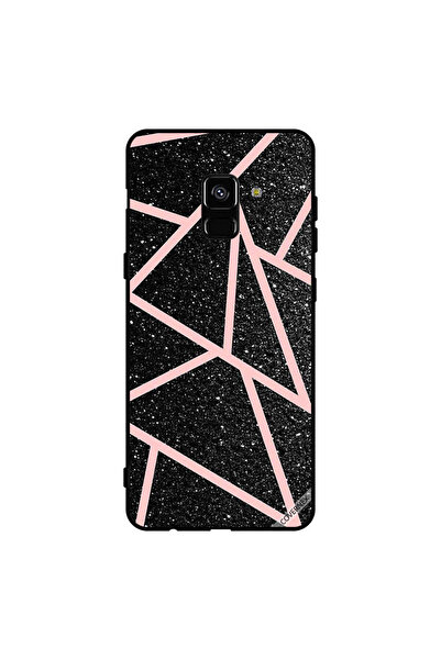 Covernex غطاء حماية لهاتف سامسونج جالاكسي A8+ (2018) أسود لامع بنقشة مسارات و...