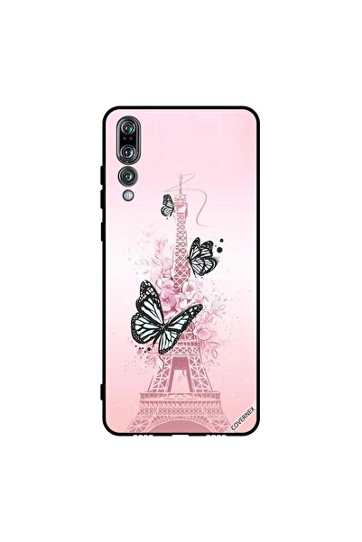Covernex غطاء حماية لهاتف هواوي بي 20 برو - فراشات سوداء على برج إيفيل