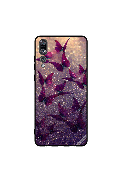 Covernex غطاء حماية لهاتف هواوي بي 20 برو بنقشة فراشات لامعة