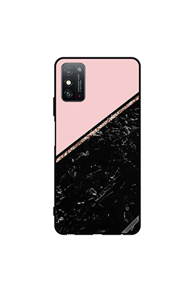 Covernex غطاء حماية لهاتف Honor X10 Max 5G، لون أسود رخامي وشريط ذهبي