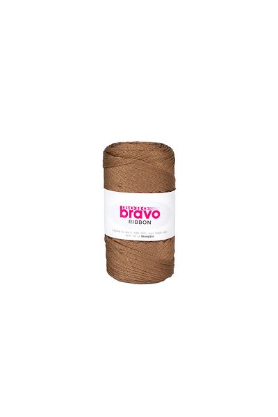 Bravo Ribbon Polyester Yarn Macrame 200 Gr 200 Brown