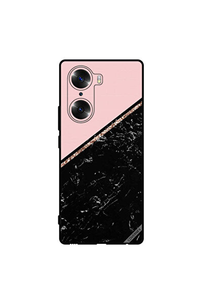 Covernex Protective Case Cover For Honor 60 Black Marble & Golden Strip