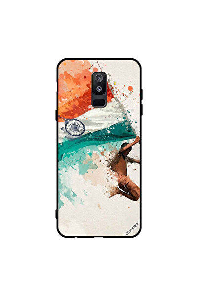 Covernex غطاء حماية لهاتف سامسونج جالاكسي A6+ (2018) يحمل علم الهند أثناء الط...