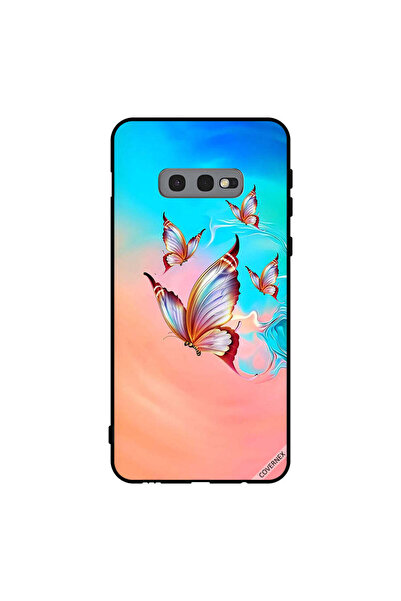 Covernex غطاء حماية لهاتف سامسونج جالاكسي S10e بطبعة فراشات تحلق فوق لون الطلاء