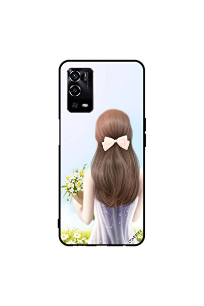 Covernex غطاء حماية لهاتف Oppo A55/56 - فتاة جميلة تحمل الزهور