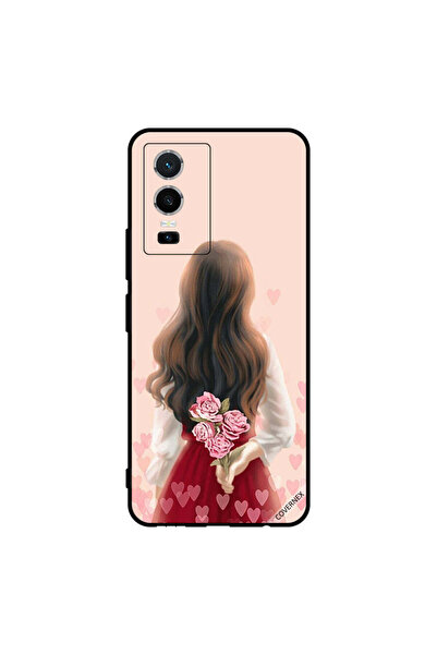 Covernex غطاء حماية لهاتف فيفو Y76 5G فتاة تخفي الزهور