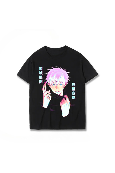 Flood Of Style تي شيرت رجالي منقوش برسومات الرسوم المتحركة للجنسين Jujutsu Ka...