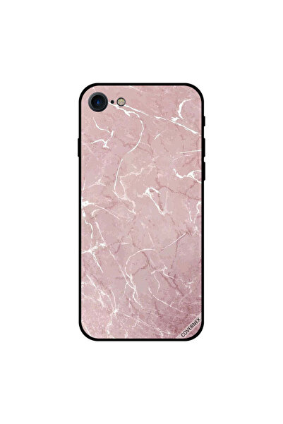 Covernex غطاء حماية لجهاز iPhone 7 بنمط رخامي وردي وبني
