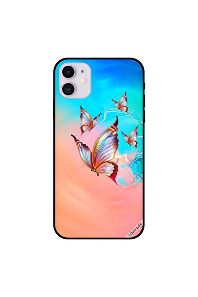 Covernex غطاء حماية لجهاز iPhone 11 بنقشة فراشات تحلق فوق لون الطلاء