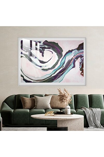 Marktna لوحة جدارية خشبية فاخرة مع برواز فضي و طبقة من الاكرليك الشفاف