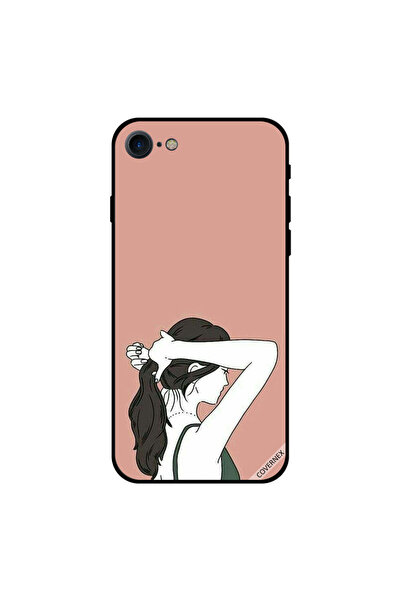 Covernex غطاء حماية لهاتف iPhone 8 بفتاة لطيفة تصفف شعرها