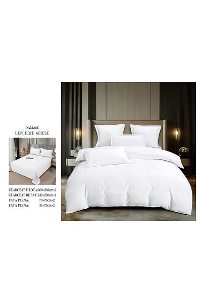 CHIRASO CHIRASO bedding set, DAMASK, Classic sheet 240x250cm, Duvet sheet 200x230cm and 4 pillowcases