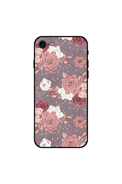Covernex غطاء حماية لجهاز iPhone 8 بنقشة زهور بلون الشوكولاتة