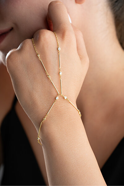 Silvano Jewelry 925 Ayar Gümüş Taşlı Çubuk Zincirli Şahmeran