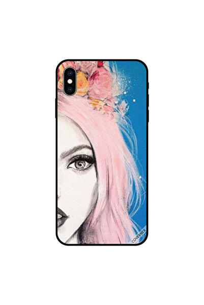 Covernex غطاء حماية لجهاز iPhone XS MAX بشعر وردي نصف وجه