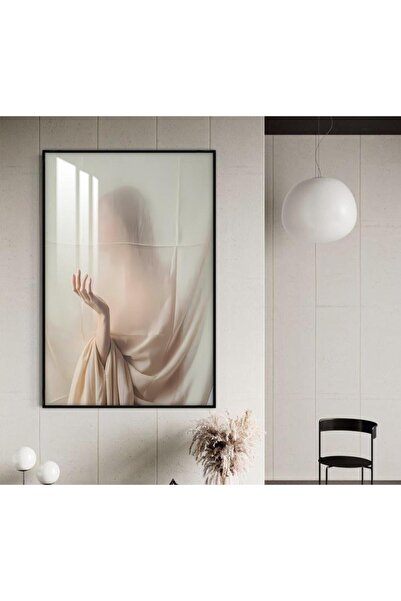 Marktna لوحة جدارية خشبية بتصميم فتاة مع برواز اسود و طبقة من الاكرليك الشفاف