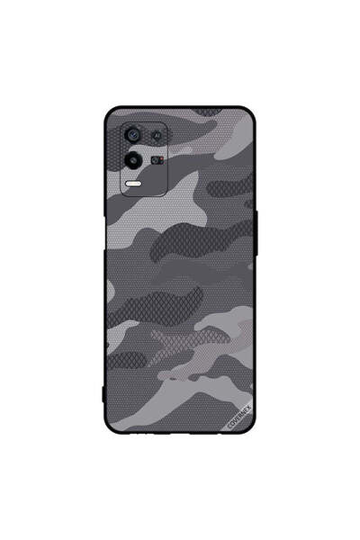 Covernex غطاء حماية لهاتف Oppo K9x بنمط تمويه رمادي