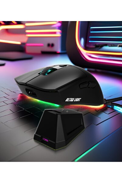 gaman WD139 Manyetik Şarjlı BT+2.4GHZ 1600Dpı Ultra Hafif Şarjlı Kablosuz Oyu...